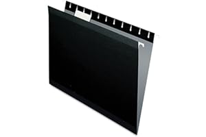 Pendaflex 04152 1/5 BLA Reinforced Hanging File Folders, Letter Size, Black, 1/5 Cut, 25/BX (4152 1/5 BLA)
