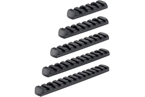 Aecktech Polyme Rail Sections,5-Slot 7-Slot 9-Slot 11-Slot 13-Slot Lightweight Rail Section with 10 Nuts Screws|1 Pcs Wrench - 5 Pieces (Black)