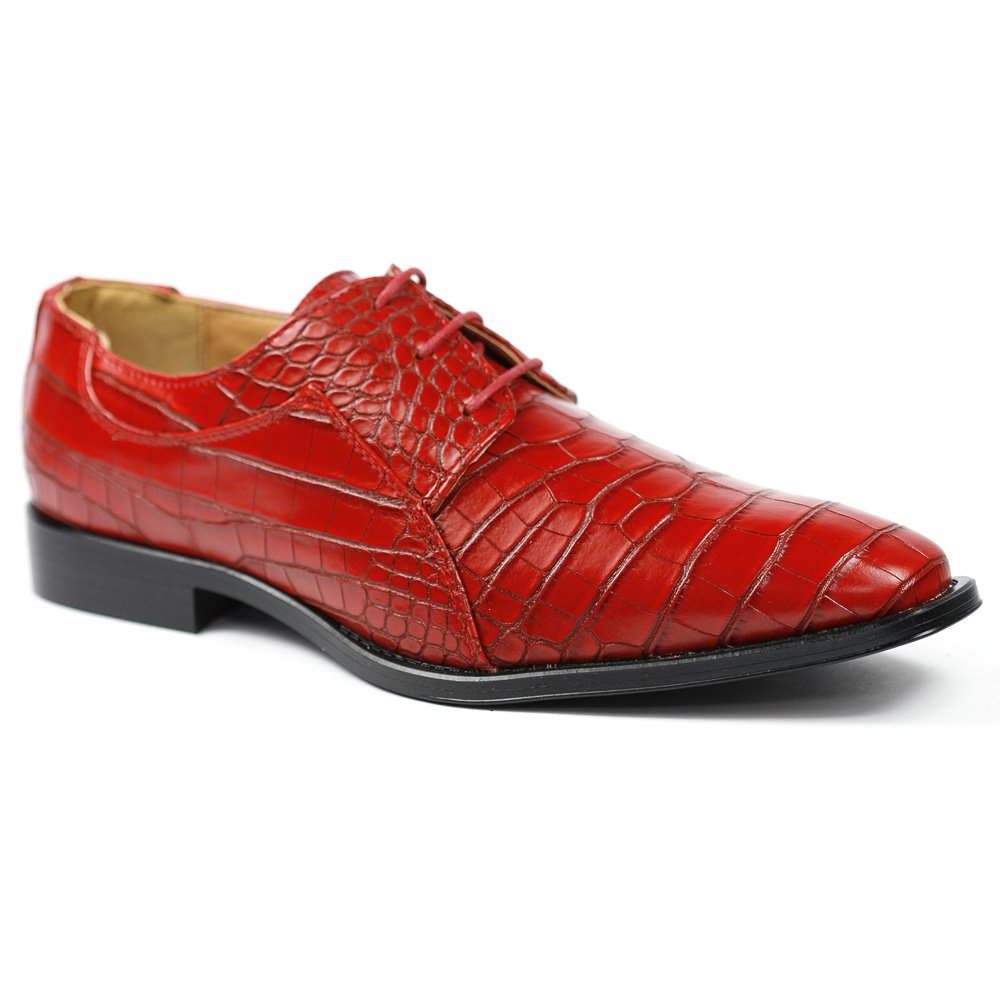 Roberto Chillini Rc6563 Mens Red Exotic Lace Up Dress Oxford
