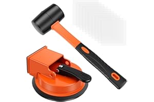 UKQRRTC Floor Gap Fixer Tool, Floor Gap Repair Tool with Rubber Mallet, Clear Sticky Pads, Heavy Duty Suction Cup, Full Set o