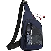 JENAGREEN Small Crossbody Sling Backpack Sling Chest Bag,Adjustable Cross Body Bag Chest Shoulder Bag Daypack Fanny Pack for Travel Hiking