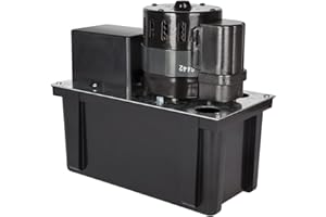 Little Giant VCL-45ULS 115 Volt, 1/5 HP, 450 GPH, Automatic Condensate Removal Pump with 1-Gallon Tank and Safety Switch, 6-Ft. Cord, Black, 553240