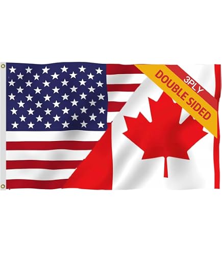 3x5 USA Canada Combination Flag - Super-Poly 100% Polyester With Grommets