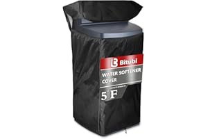 Bitubi Water Softener Cover Winter Cover, Indoor/Outdoor Water Softener Insulated Cover with Plush Lining to Prevent Sweating (19.5"W x 20.5" D x 47" H, Black)
