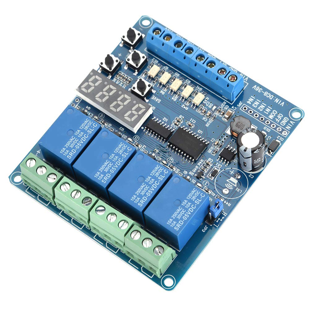 Time Relay Relay Module 4 Channel Multifunction Time Delay Relay Interface Board Module Optocoupler LED 8 to 36V