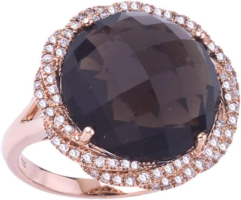 Discover Jewelry 14k Rose Gold Smokey Topaz and Diamond Ring