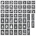 BMC 50pc Body Art Multiple Design Stencils Kit for Party Fun Temporary Fashionable Multi-Color Glitter Shimmer Tattoo Kit