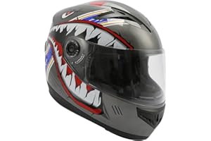 TCMT Dot Youth Kids Full Face Motorcycle Helmet Motocross Mountain Bike BMX MX ATV Dirt Bike Off-Road Street Helmet with Sun Visor