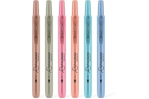 WRITECH Retractable Highlighters Assorted Colors: Chisel Tip Click Aesthetic Highlighter Marker Pens Pack Multi Colored Ink No Bleed Smear for Highlighting Journaling (6ct Vintage)