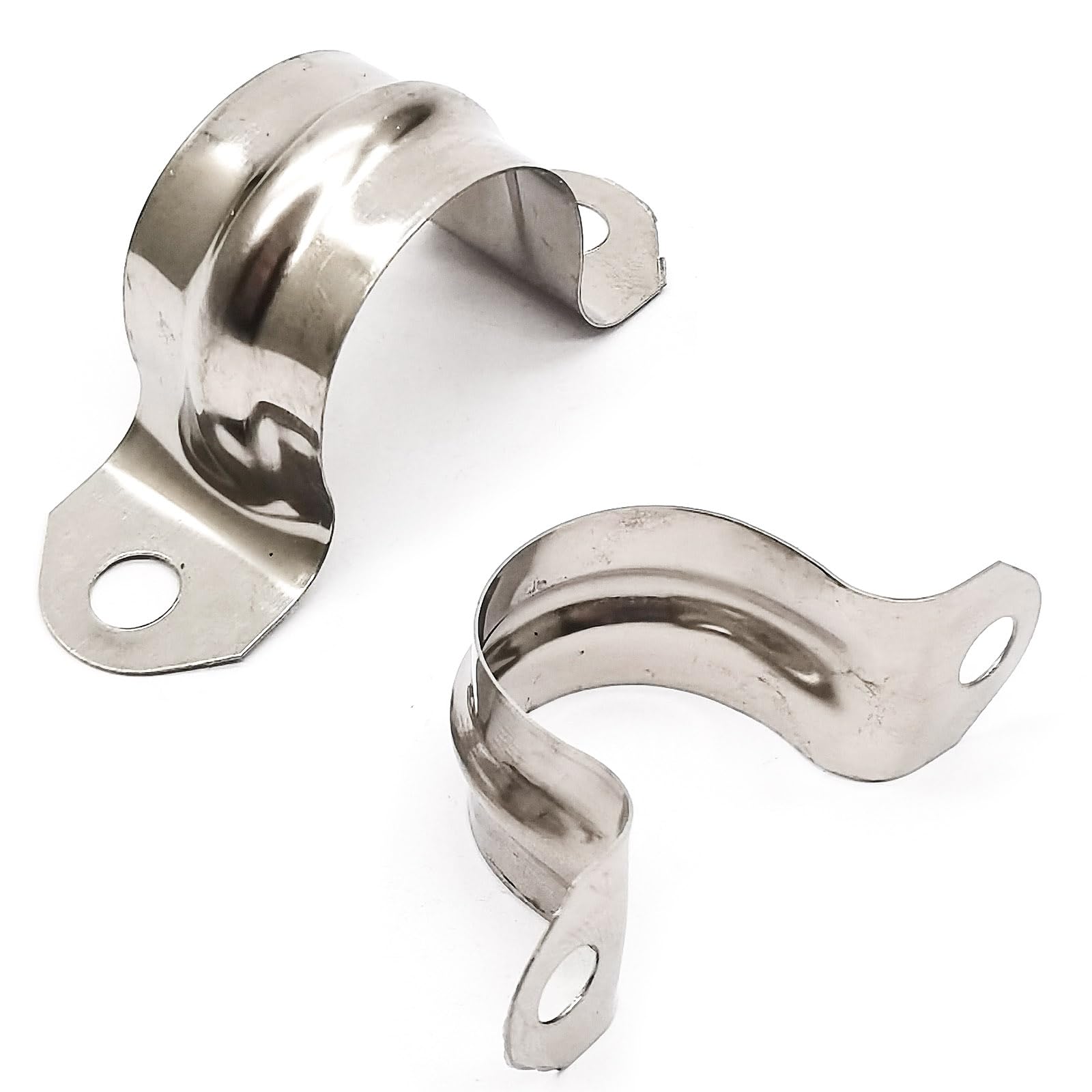3/4inch Rigid Pipe Strap Clamp, Two Hole Strap,U Bracket Tube Clip, Stainless Steel Heavy Duty Pipe Fasten Holder, 50Pcs (25mm)