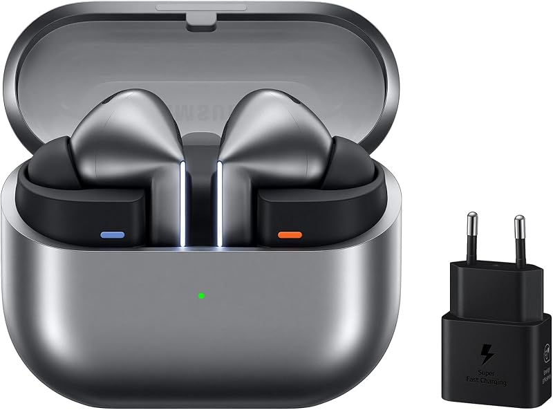 Galaxy Buds3 Pro + Cargador - Auriculares Inalámbricos, Cancelación de Ruido, Bluetooth, Audio 361, Sonido Hi-Fi, Gris (Versión Española)