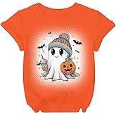 Toddler Halloween Shirt Baby Boy Girls Ghost Pumpkin Tshirts Kids Fall Spooky Season Short Sleeve Tee Tops