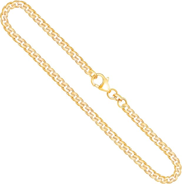 Goldkette Herren Echtgold 3.4 mm, Panzerkette flach 585 aus Gelbgold, Kette Gold mit Stempel Goldkette Herren Echtgold 3.4 mm, Panzerkette flach 585 aus Gelbgold, Kette Gold mit Stempel