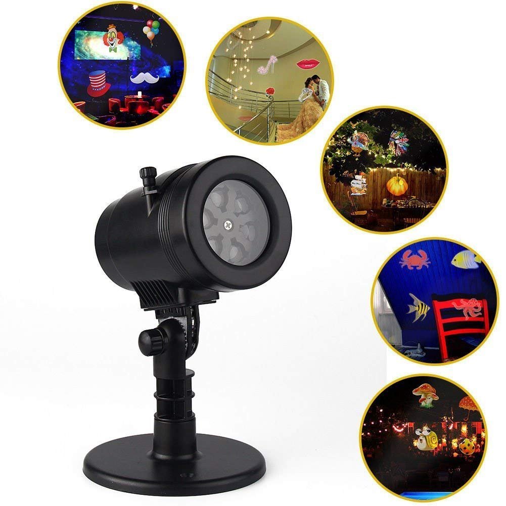 Weihnachten Landschaft Lichter, 14 Muster Outdoor rotierenden Licht Scheinwerfer, Garten LED wasserdichtes Licht für Weihnachten Party Geburtstag Urlaub Landschaft