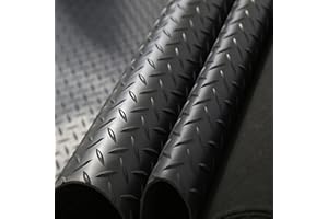 GOOFCXO 4x10Ft Garage Floor Mat, 3mm Diamond-Plate Rubber Mat Flooring Roll, Non Slip Rubber Floor Mats Heavy Duty Commercial