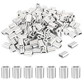 120pcs Wire Rope Aluminum Sleeve for 3/32 Diameter Wire Rope and Cable