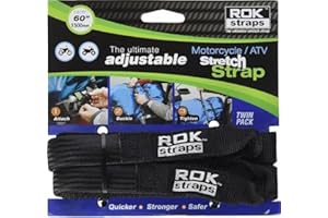 ROK Straps ROK-10025 Black 18" - 60" Motorcycle/ATV Adjustable Stretch Strap