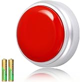 Cover 30 Seconds Answer Buzzers Recordable Talking Button Easy Button Record Button Toy Gift Answer Buzzers (RED+Silver)