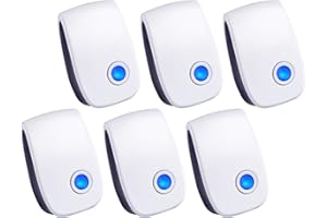 TECOART Ultrasonic Pest Control Repeller 6 Pack- Indoor Electronic and Ultrasonic Repellent, Pest Control for Bugs, Insects, Mice, Spiders, Mosquitoes