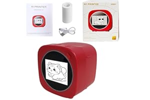 AI Sticker Box Printer, AI Voice Stickerbox Printer Maker Mini Thermal Label Printer With Display, Smart Inkless Portable Sti