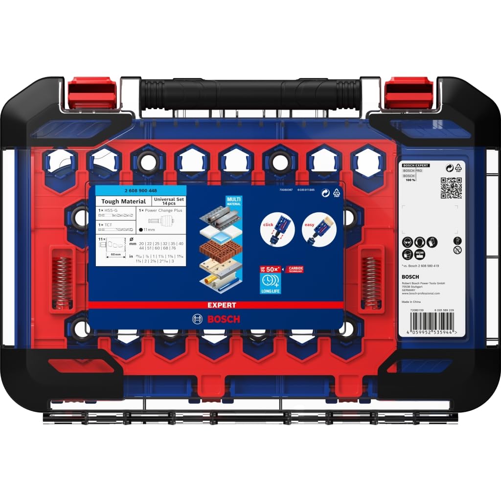 Bosch 11x EXPERT Tough Material Lochsäge Set (für Holz mit Metall, Ziegelstein, Ø 20-76 mm, Professional Zubehör Bohrmaschine/Schrauber) 5