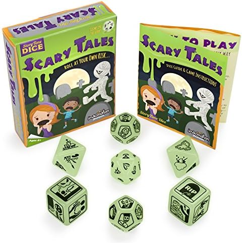 Glow in the Dark Scary Tales Story Time Dice - 7 Jumbo Dice with 72 Themes!