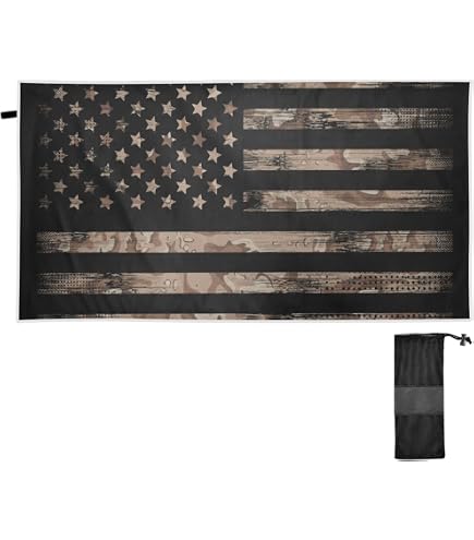 SUABO American Flag Camo Beach Towel 31x71 - Oversized Quick Dry Towel For Pool, Camping, Travel