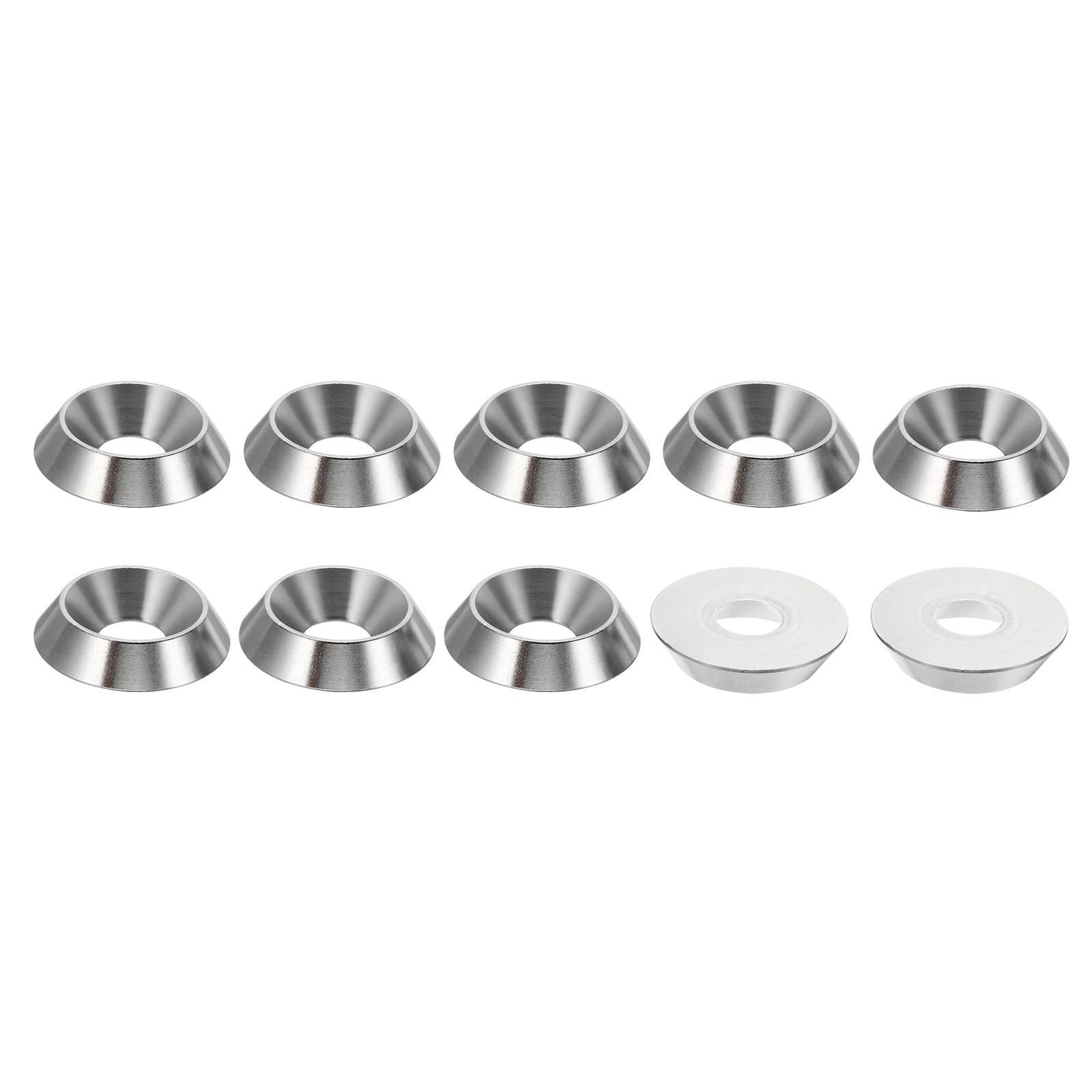PATIKIL M12 Finish Countersunk Washer, 10pcs 36mm Dia. 8mm Tall Solid 304 Stainless Steel CNC Cup Washer Flat Screw Head Gasket for Constructions, Taper