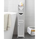 AOJEZOR Bathroom Storage Cabinet: Small Bathroom Storage Cabinet - Toilet Paper Holder Fit for Mega Roll,White