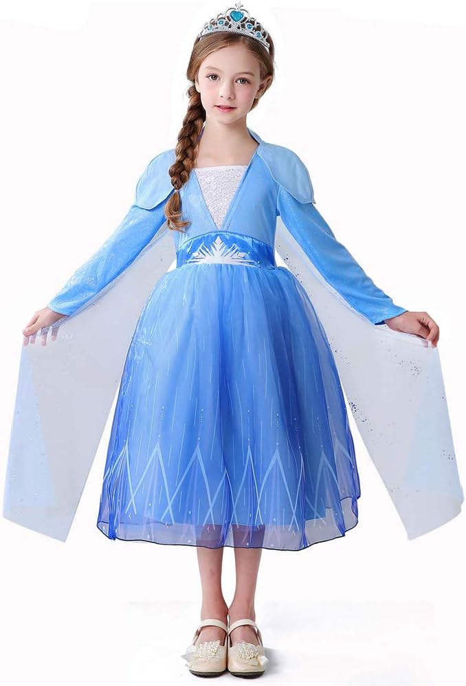 TYHTYM Girls Princess Costumes Deluxe Dress Up Party Fancy Ball Gown Cosplay Halloween Kids