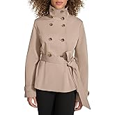 KARL LAGERFELD Women's Short Peplum Trench Coat