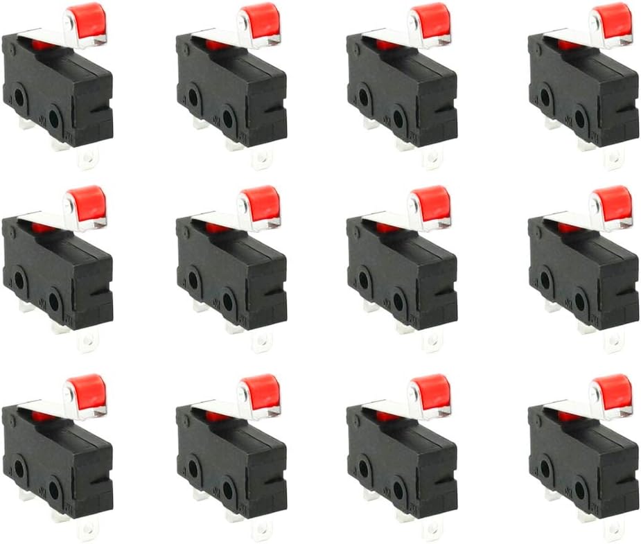 CESFONJER Mini Micro Limit Switch Roller Lever Arm SPDT Snap Action LOT 12 Pcs, Type 3, 10-T85/12 Pcs