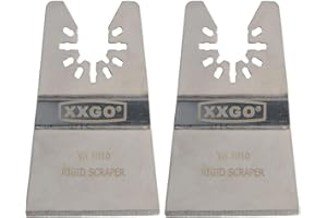 XXGO 2 Pcs Universal 2” Rigid Oscillating Tool Scraper Blades Compatible with Bosch Chicago Craftsman Dewalt Dremel Fein Harbor Freight Makita Milwaukee Porter Cable Ridgid Ryobi Rockwell XG1002