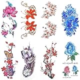 COKOHAPPY 8 Sheets Multi Type Temporary Tattoo