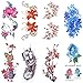 COKOHAPPY Large 8 Sheets Watercolor Temporary Tattoos for Girls Women Plum Lotus Chrysanthemum Peony Rose Lily Peach Arm Shoulders Waist Chest Back Night Show