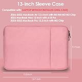 ProElife 13-Inch Laptop Sleeve Case for MacBook Air 13.6 in Pink Canvas view 2