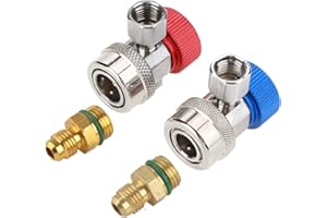 MUNEFE R134 Quick Couplers Adapter, Manual Couplers Connector Adapters, High Low Quick Coupler Connector for Auto Air Conditi