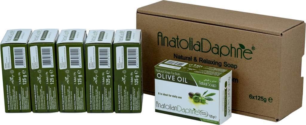 100% Handmade Pure Natural, Vegan & Artisan Crafted Quality Soap Bars - 4.4 oz each bar (Olive Oil Soap Bars, 6 Pieces)