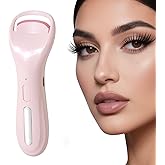 Heated Eyelash Curlers 3 Adjustable Temperature Rechargeable Electric Eyelash Curler Dual-Arc Design - Safe Gentle Heated Lash Curler for Natural Curl Perfect Fit for Women (Pink)