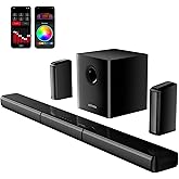 ULTIMEA 7.1ch Virtual Surround Sound Bar, Sound Bar for Smart TV with 2 Surround Speakers, Surround Sound System for TV with RGB, 6.5" Subwoofer, Peak Power 410W, App, HDMI/OPT/AUX/BT Apollo S70 Ultra