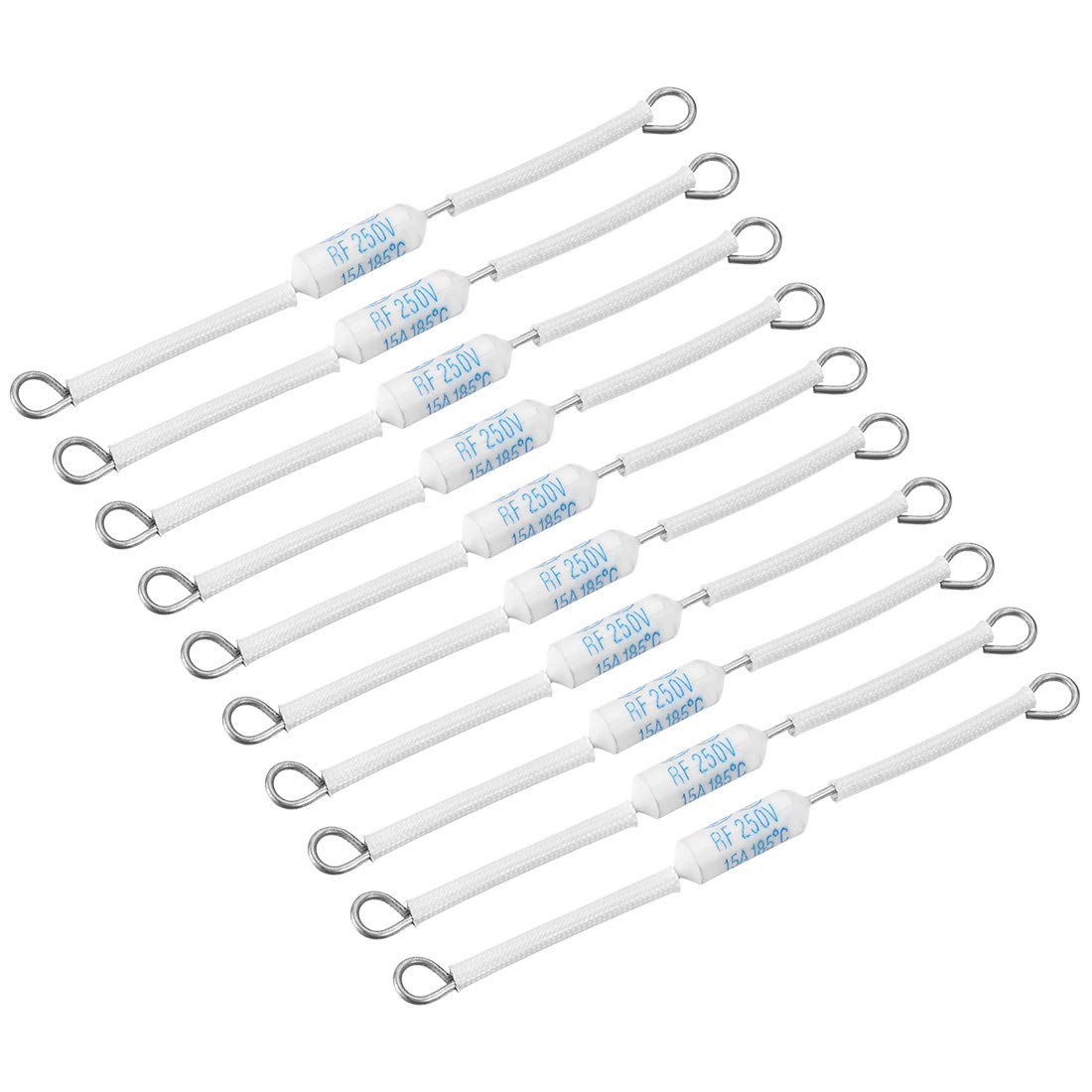 Sourcingmap 250V 15A 185 Celsius Circuit Cut-Off Temperature Thermal Fuse Ceramics 10Pcs