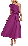 ZESICA Women's 2025 Summer One Shoulder Ruffle