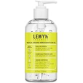 Lemyn Organics Orange Aloe Moisturizing Hand Sanitizer Gel 8oz Pump | Hand sanitizer pump, medical grade, moisturizing, orange scented gel, no drying, non-sticky, made fresh in USA