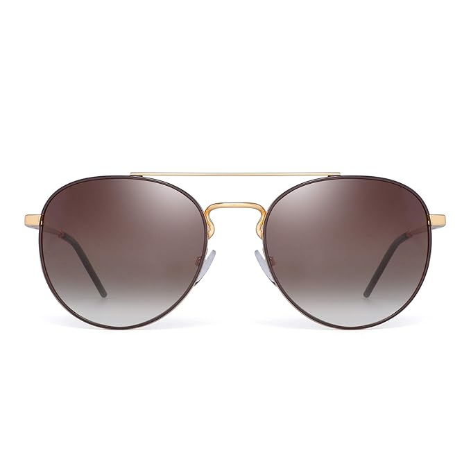 Gafas de Sol Polarizadas Redondas Marco de Metal Lente Circulo Plano Anteojos Mujer Hombre