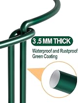 TOYPOPOR 10Pcs 10''x16'' Half Round Plant Support Stakes Garden Cage view 2
