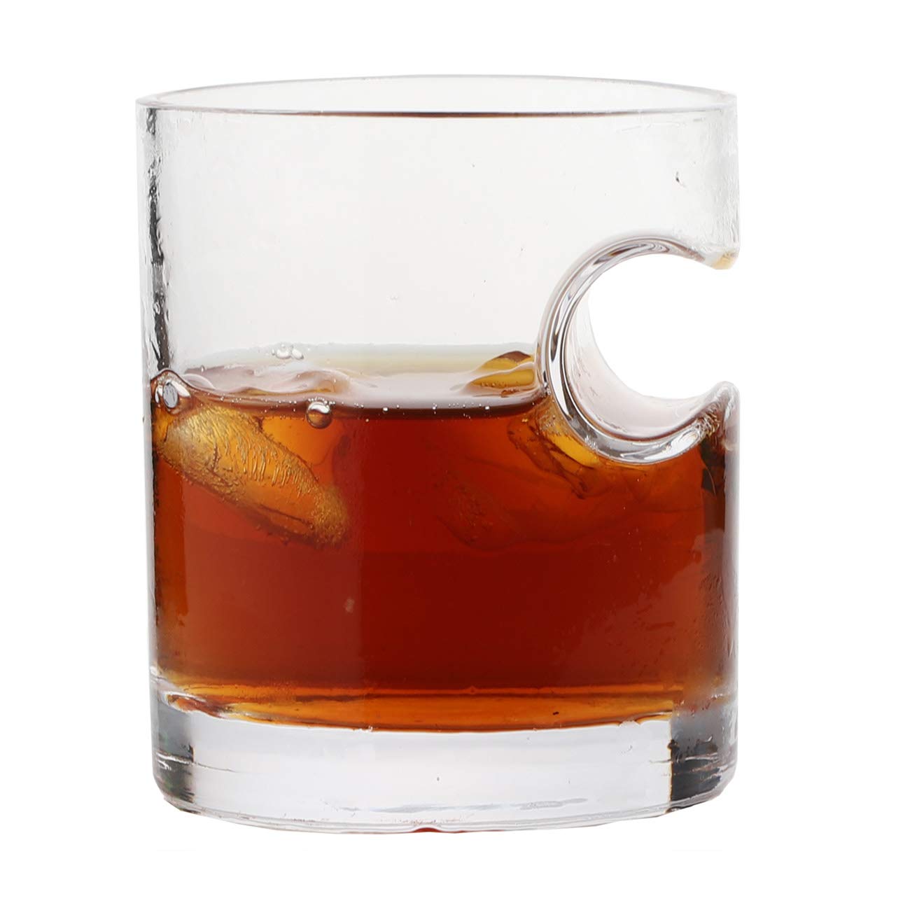 whiskey Cigar Glass - Old Fashioned Whiskey Glass With Indented REST Cigar Rest cigar Companion glass