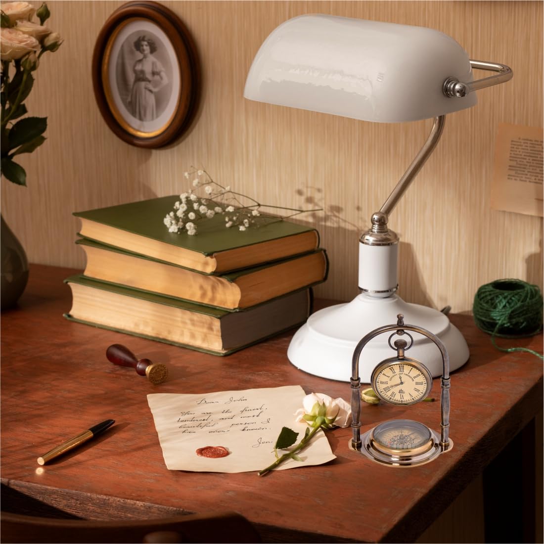 Antique Vintage Small Table Clock | Table Clock for Living Room | Vintage Nautical Design, Elegant Home or Office Décor | Desk Tables & Shelf Decor Clocks | Non Ticking Silent Shelf Clock