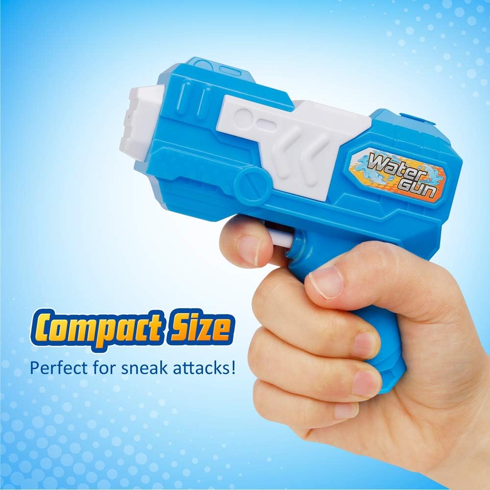 D-FantiX Water Gun 6 Pack, Water Blaster Soaker Small Squirt Guns Bulk for Water Fighting Summer Pool Beach Party Favors Toy for Kids Boy Girl: Toys & Games