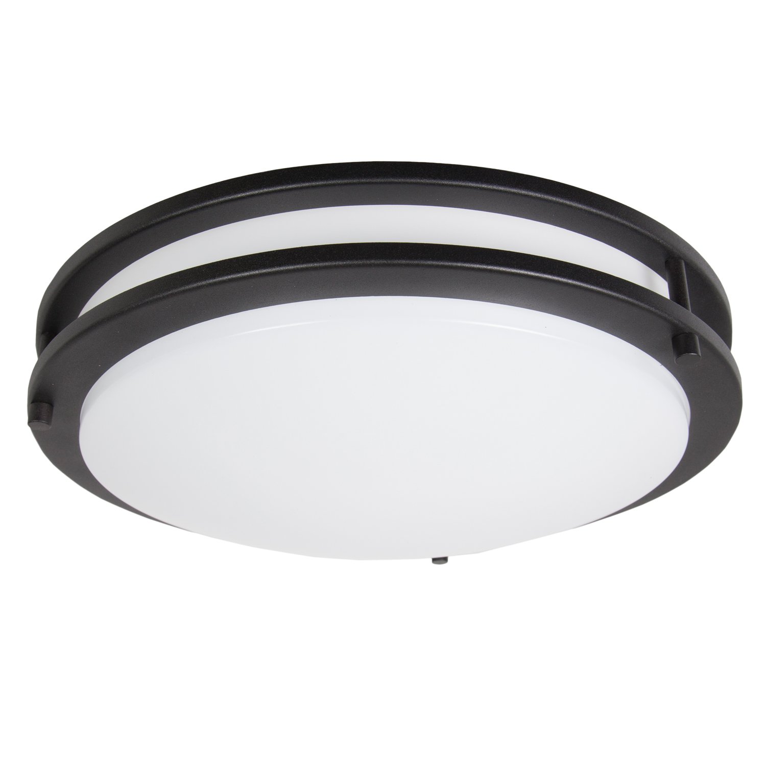 Maxxima 14" Black LED Ceiling Mount Light Fixture - Warm White, 1650 Lumens Dimmable, 3000K