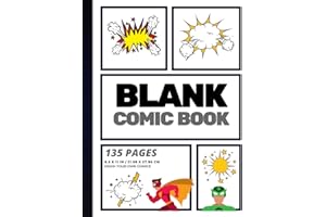 Blank Comic Book: Create Your Own Comic Strip, Blank Comic Panels, 135 Pages, Gray (Large, 8.5 x 11 in.)